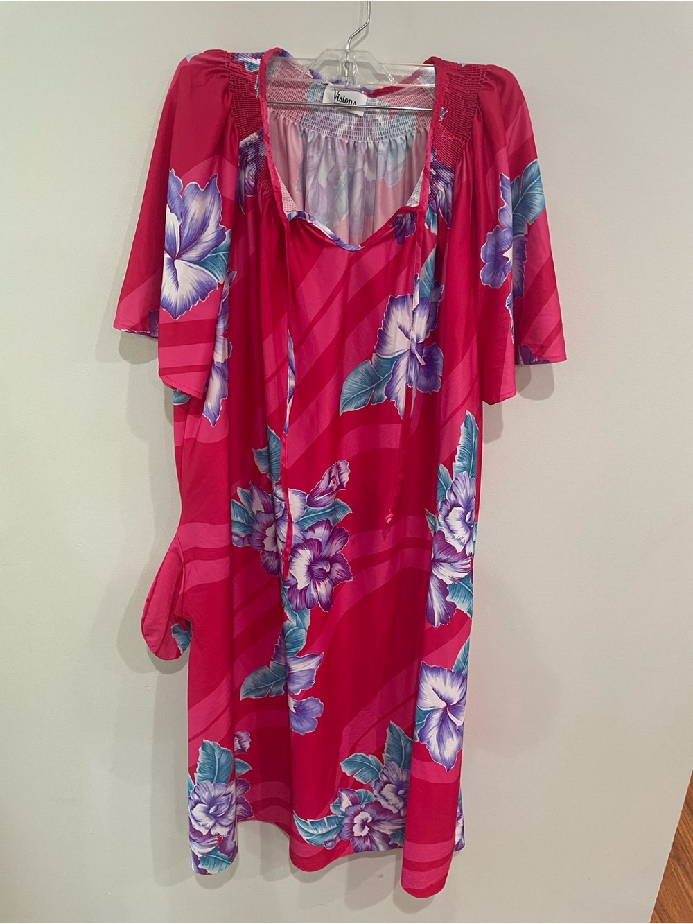 Visions Made In USA Vintage Nylon Nightgown Floral Women’s Size 3x 46-48